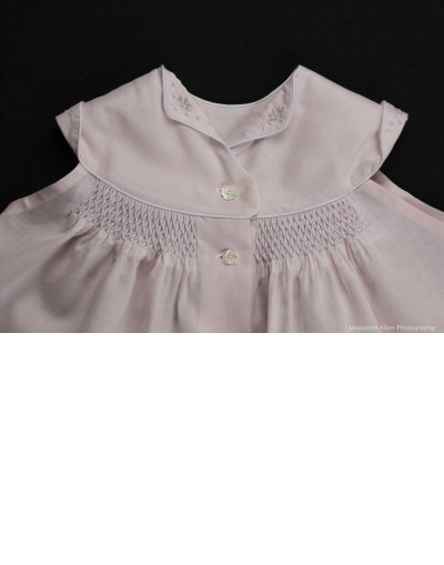 Smocked & embroidered diaper shirt